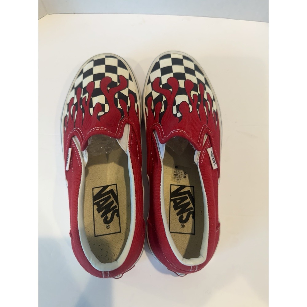 VANS Checkerd Flame Classic Slip On Skate Shoes Size 4.5 Men's Or 6 Women's - Picture 8 of 9
